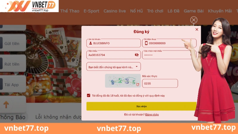 Hướng dẫn đăng ký Vnbet77