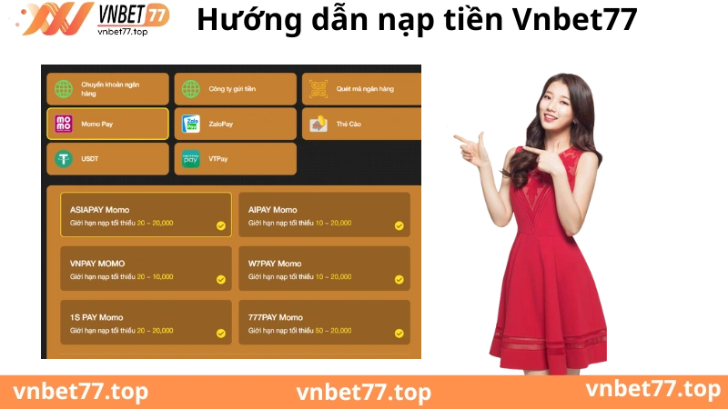 hướng dẫn nạp tiền VNbet77